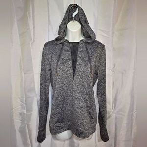 C&C California Vented Hoodie Women's Small Gray Pullover Thumb-Holes Thru-Pocket